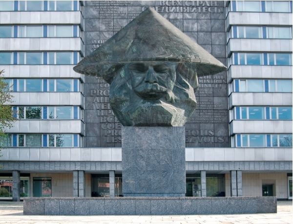 Foto-Leinwand Karl Marx auf Keilrahmen handsigniert